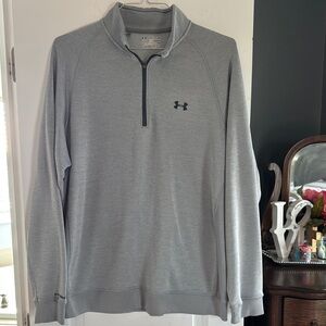Mens Under Armour Light Gray Quarte-Zip Coldgear Pullover, xxl